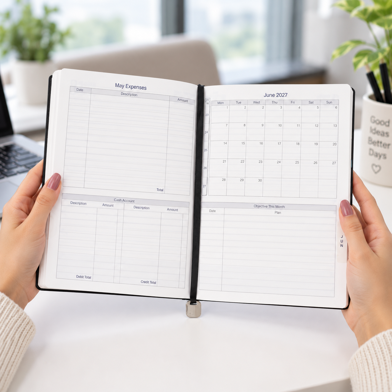 Premium 2027 Executive Business Diary with Account Tracking & Planning Sections