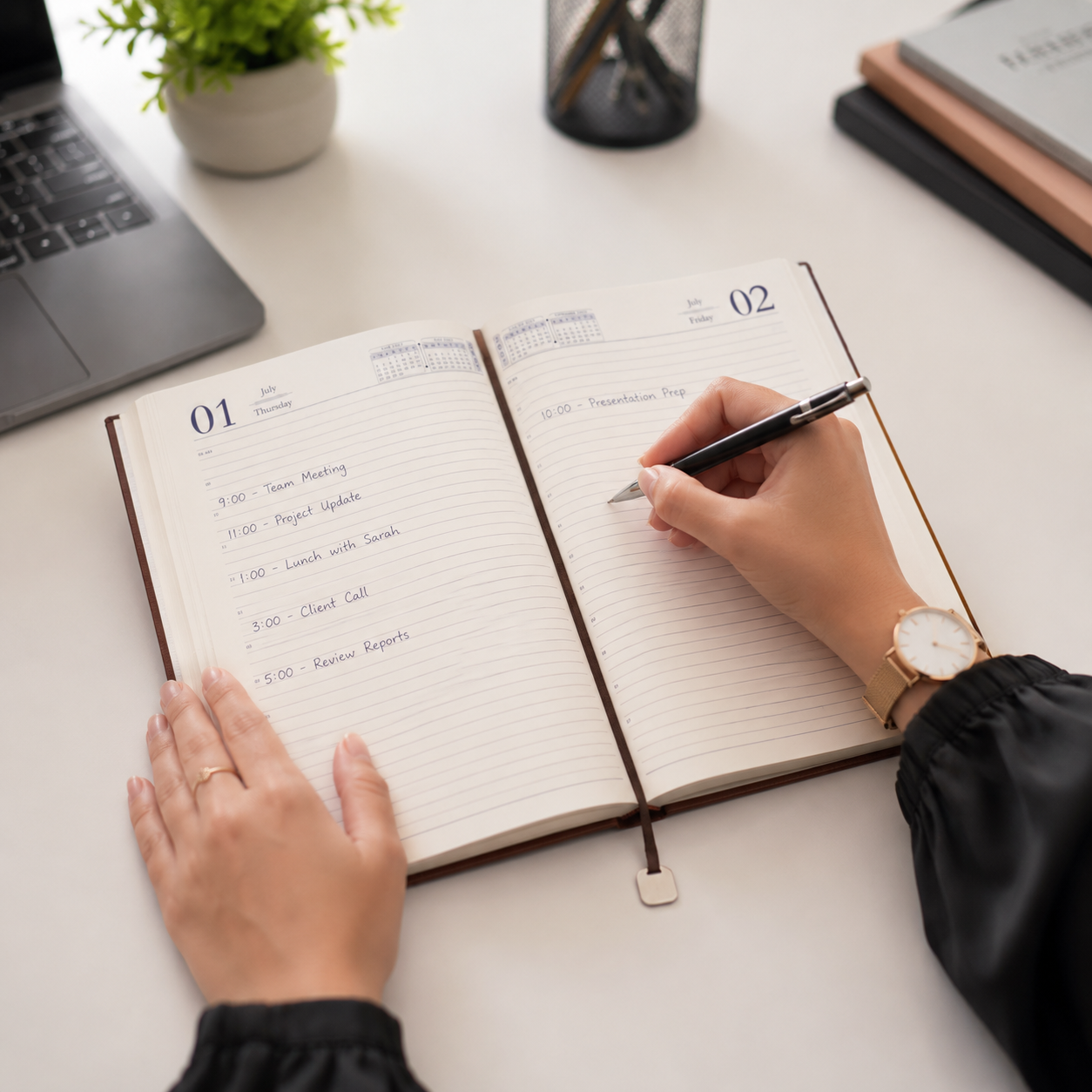 Premium 2027 Daily Planner Diary with Time-Wise Writing Space & Reference Calendars