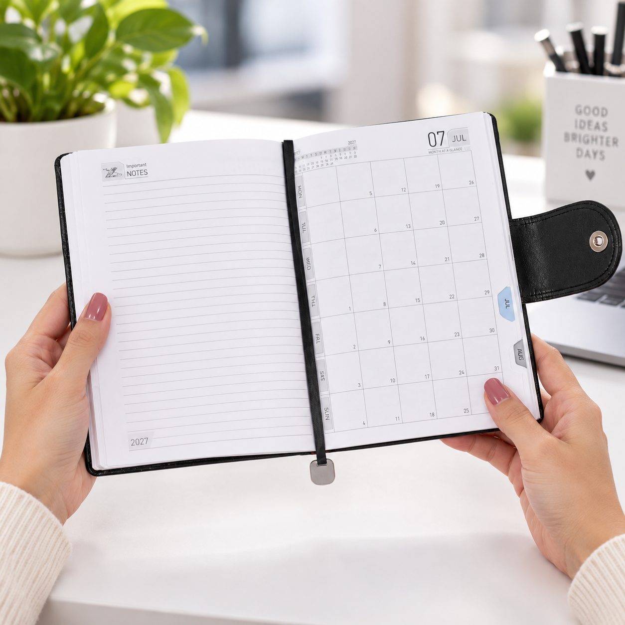 Premium 2027 Daily Appointment Planner with Time-Wise Writing Sections