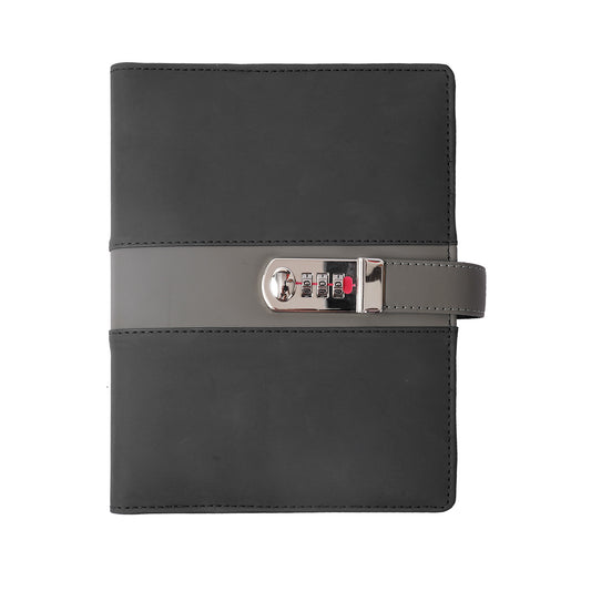 Premium Leather-Look 6 Ring Organizer with Number Lock Strap & Pen Holder | Executive Office Planner