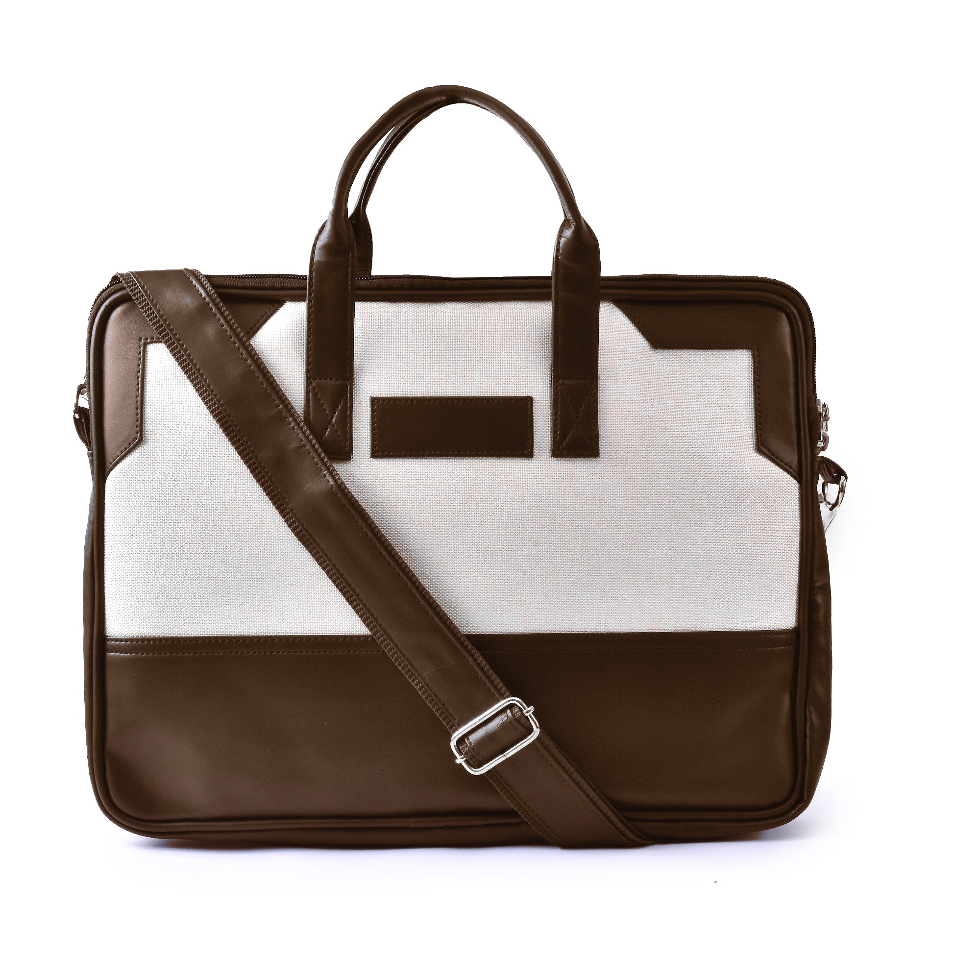 Premium Brown Laptop Office Bag with Adjustable Shoulder Strap & Dual Handles