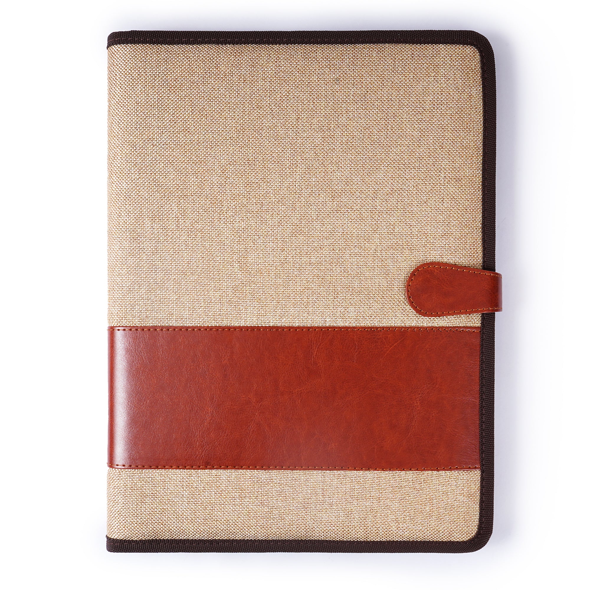 Conference Folder for Office Meetings, Documents & Presentations | Black & Jute Finish | Professional File Organizer