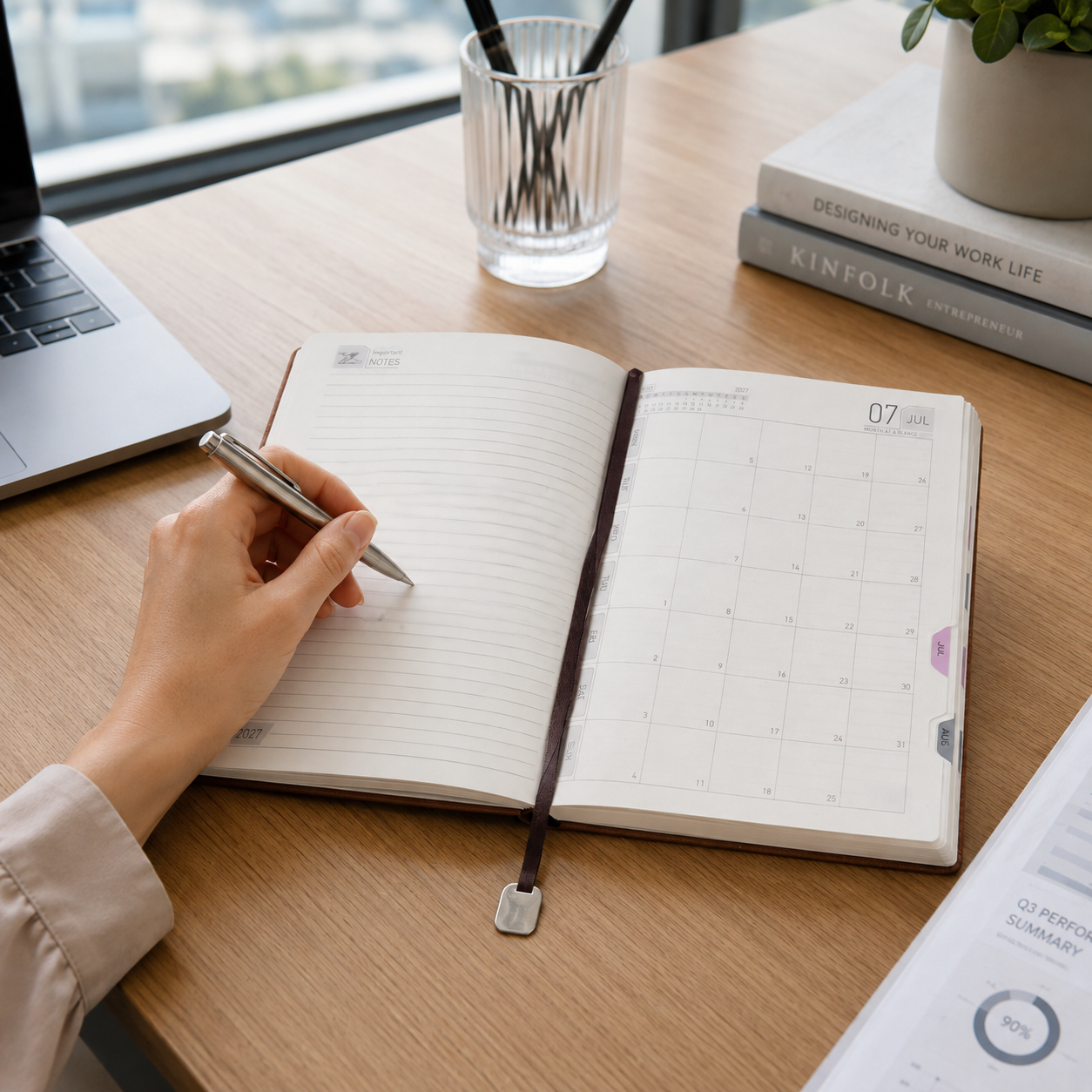 Premium 2027 Executive Diary with Monthly Tabs & High-Quality Ruled Paper