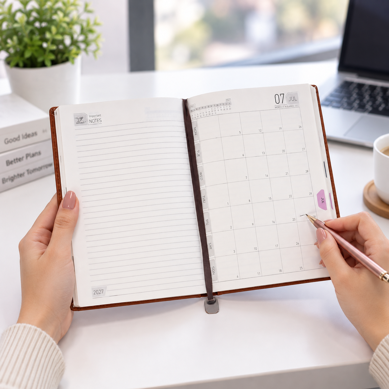 Premium 2027 Executive Diary with Monthly Calendar & Quality Ruled Paper