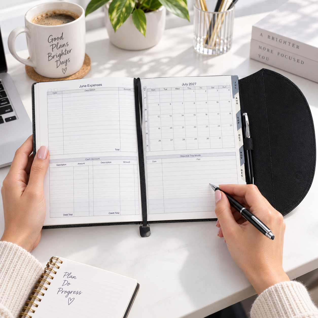 Premium 2027 Professional Diary with Curved Flap Design & Monthly Planning Pages