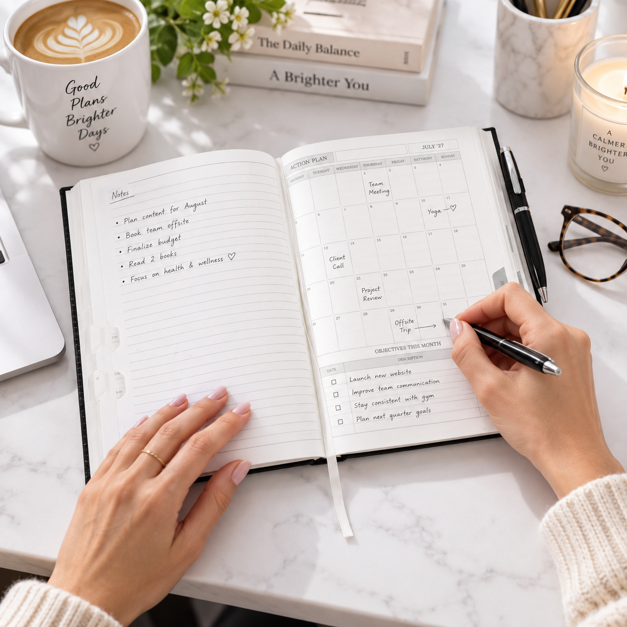 Premium 2027 Executive Diary with Quality Writing Paper & Ribbon Bookmark