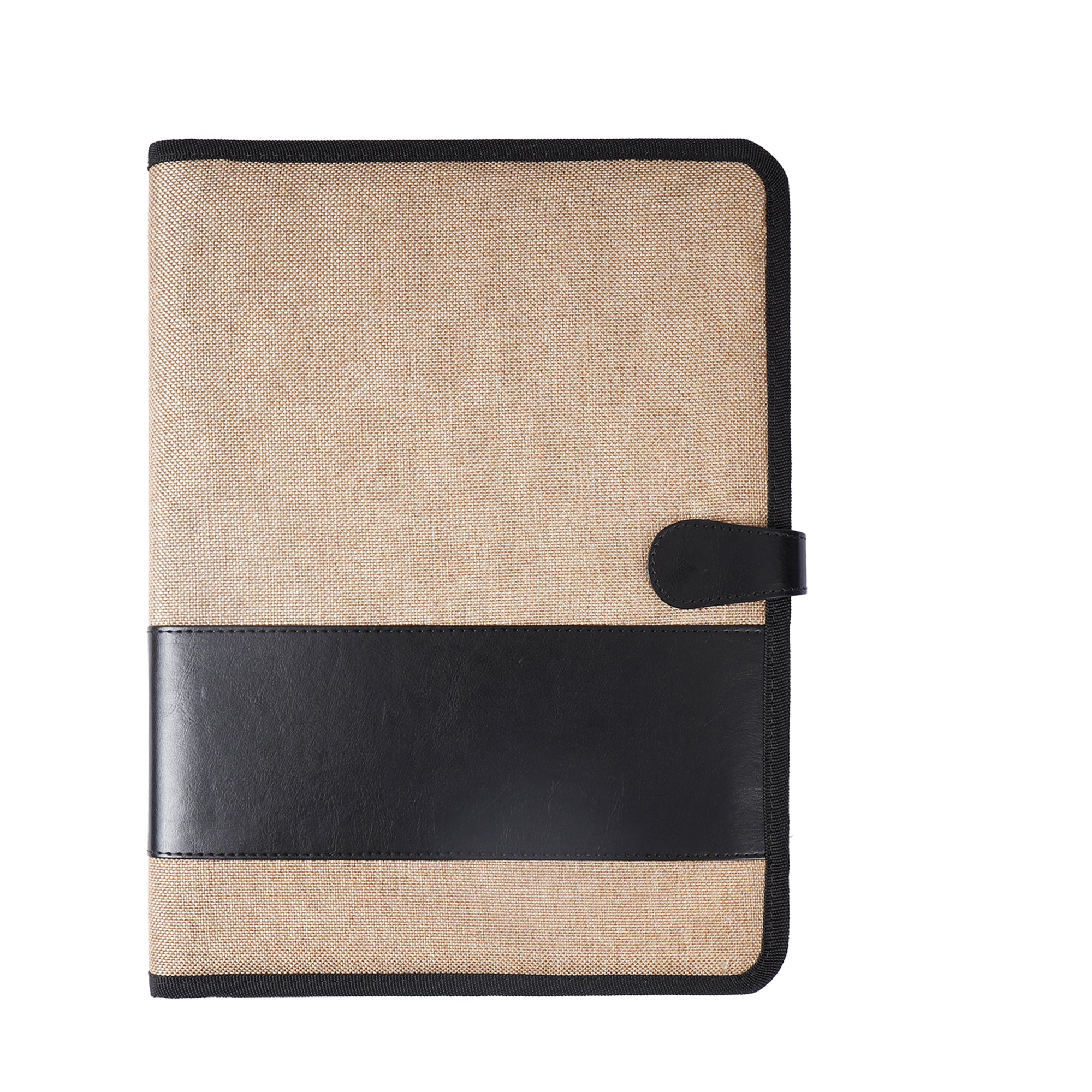 Conference Folder for Office Meetings, Documents & Presentations | Black & Jute Finish | Professional File Organizer
