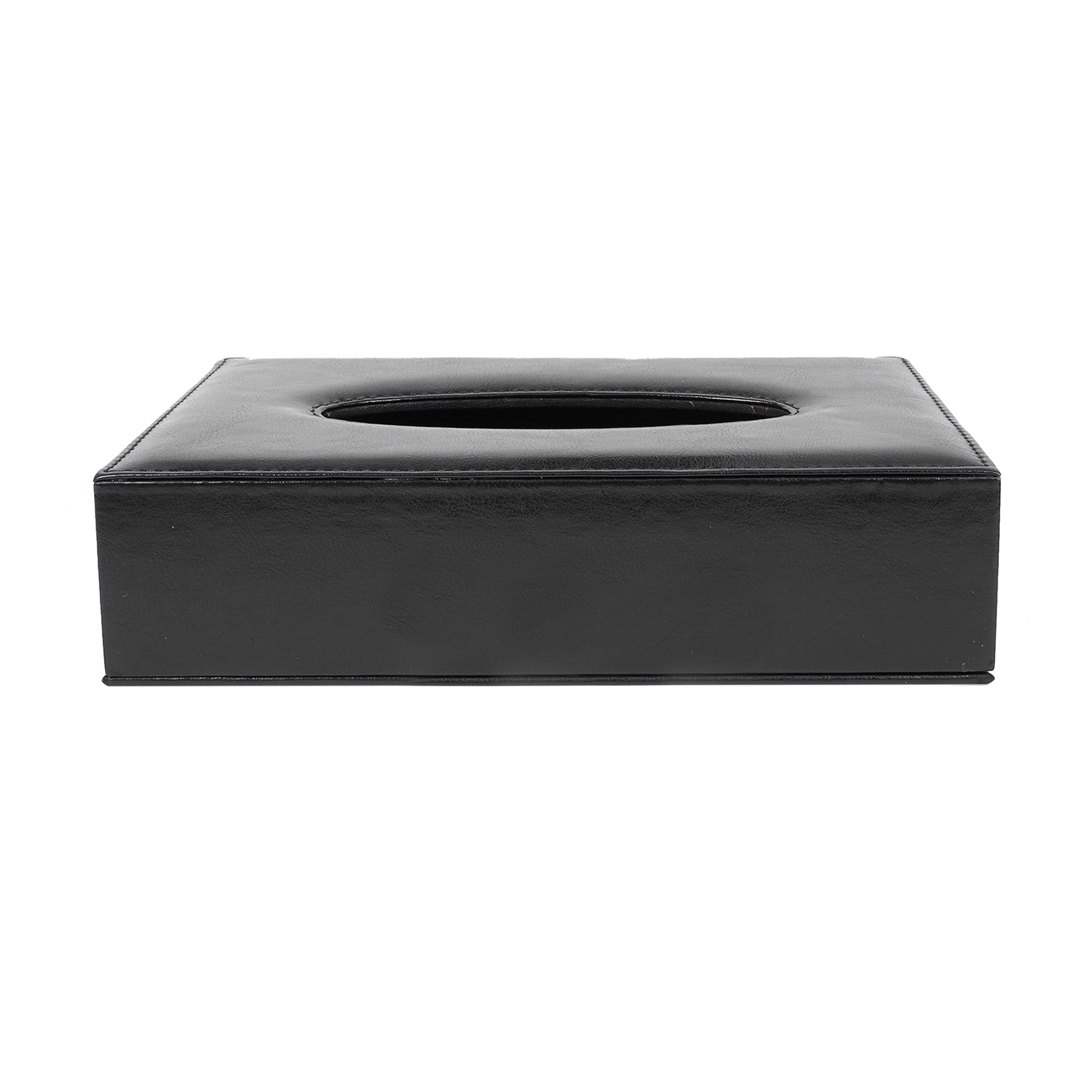 Premium Desk Tissue Box Holder for Office & Home | Leatherette Tabletop Tissue Organizer