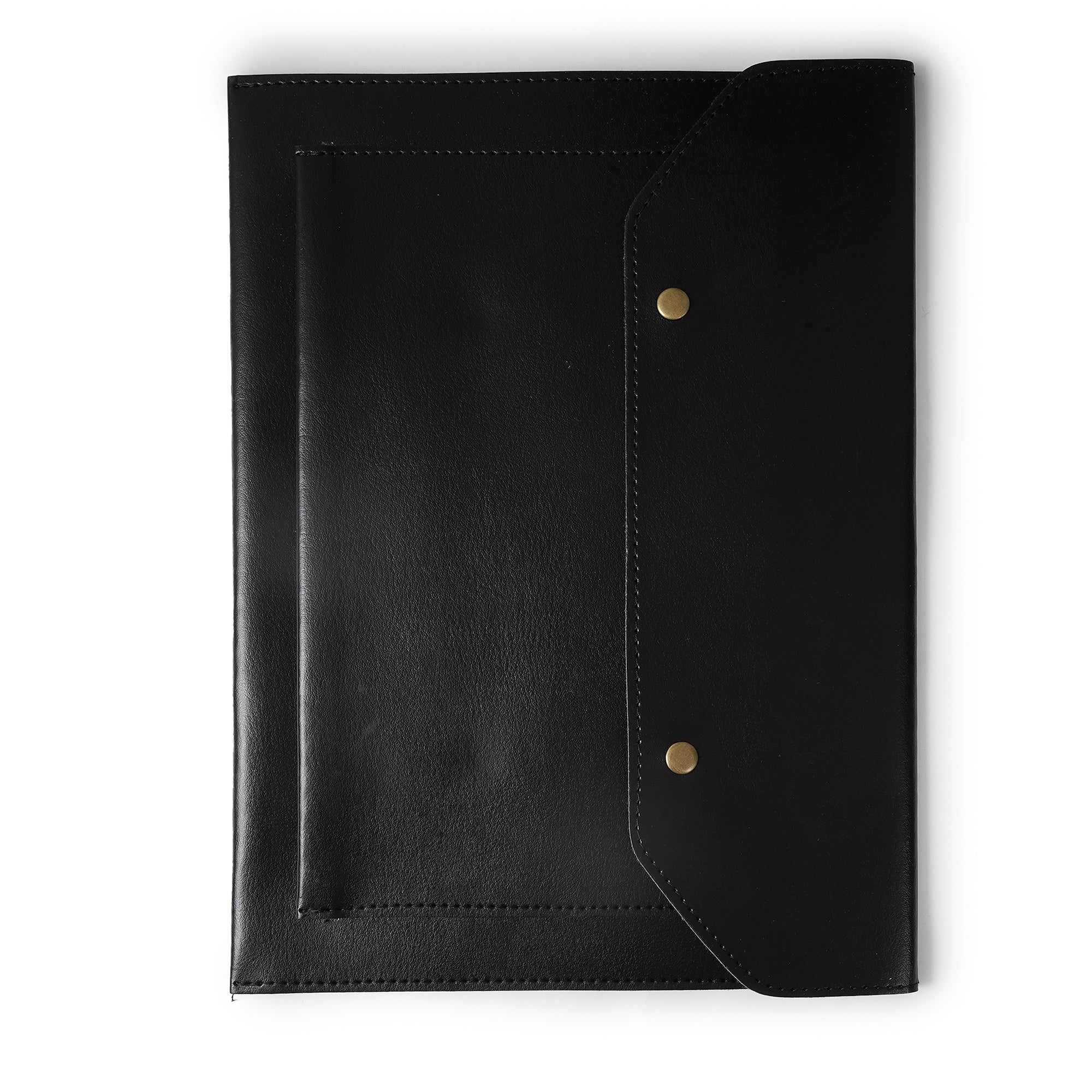 Premium Document Organizer Folder – Black & Tan | Executive File Holder for Office, Meetings & Presentations