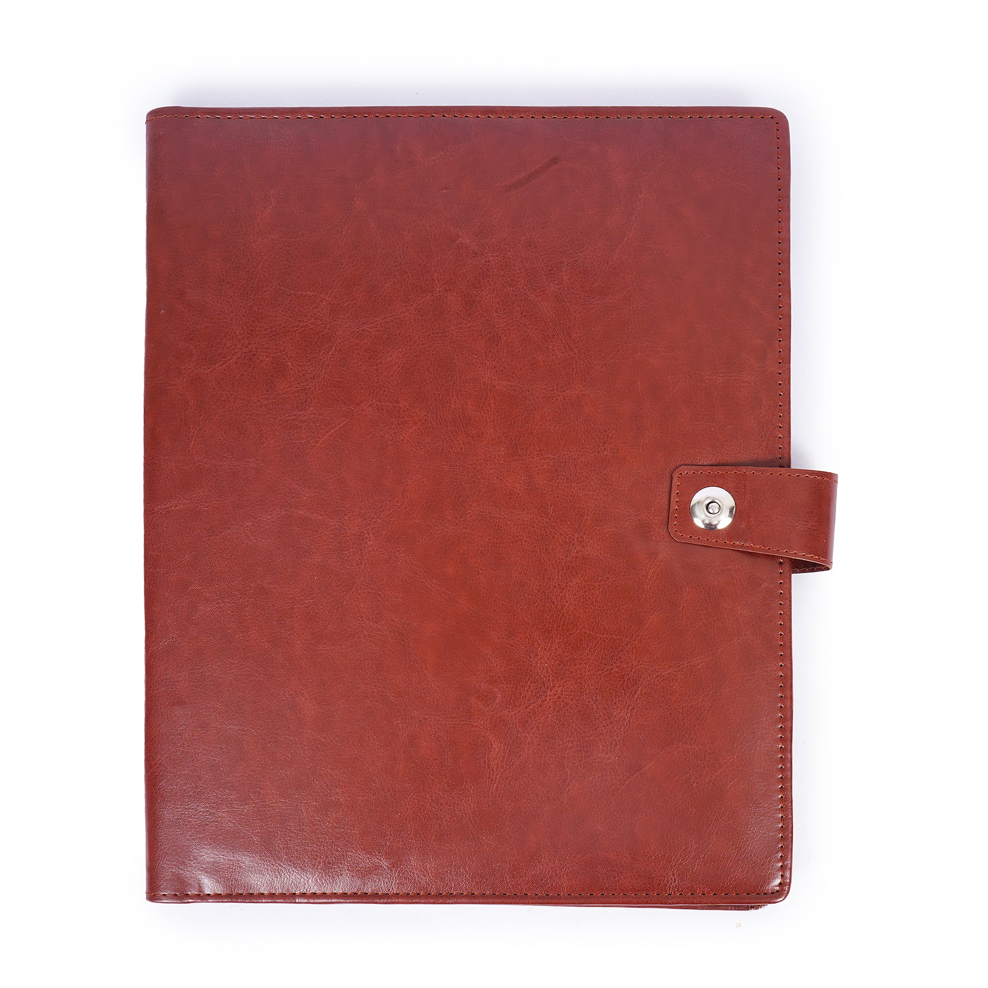Premium Black & Brown Conference Folder | Professional Document Organizer with Snap Button Closure