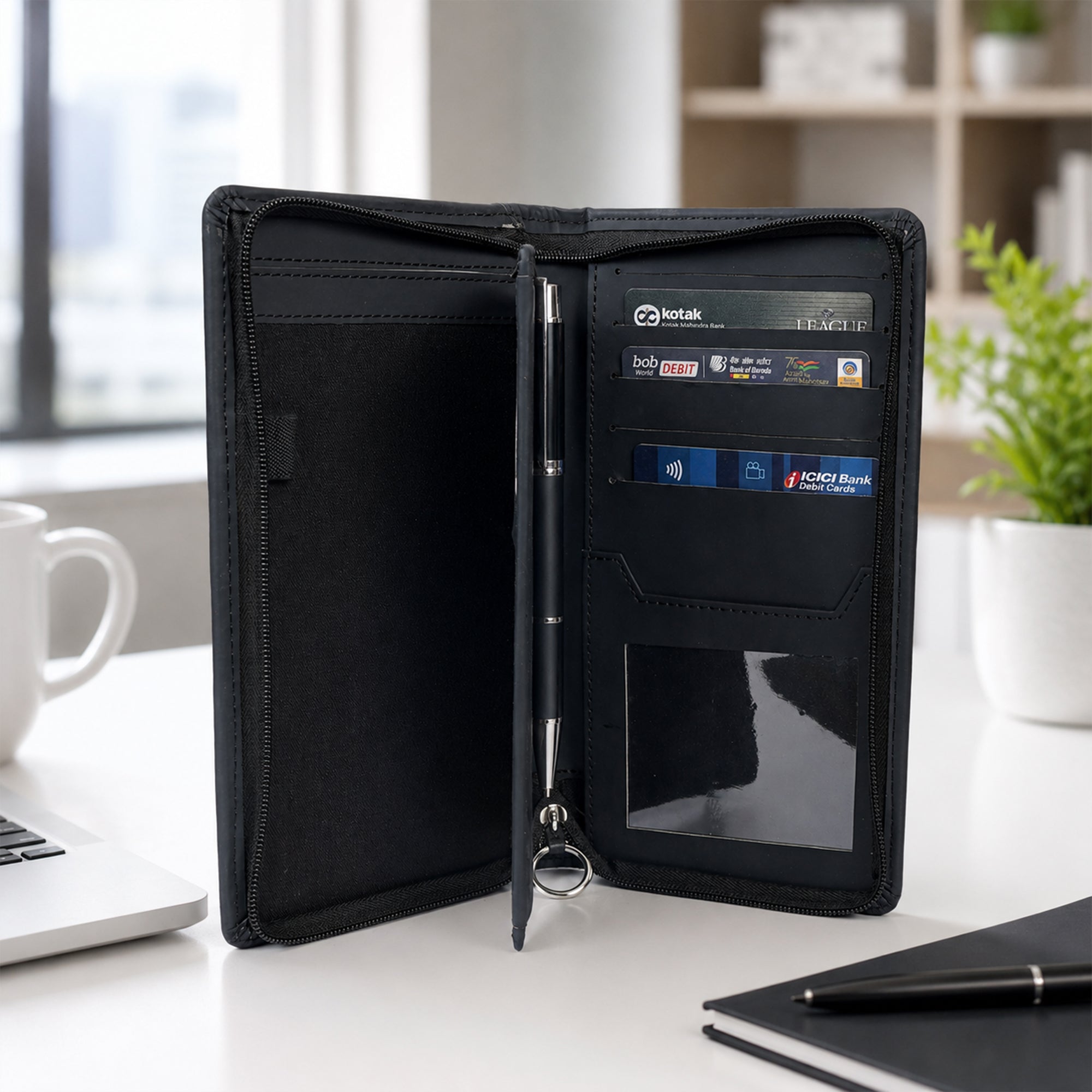 Premium Cheque Book Cover | Professional Organizer for Cheque Book & Cards