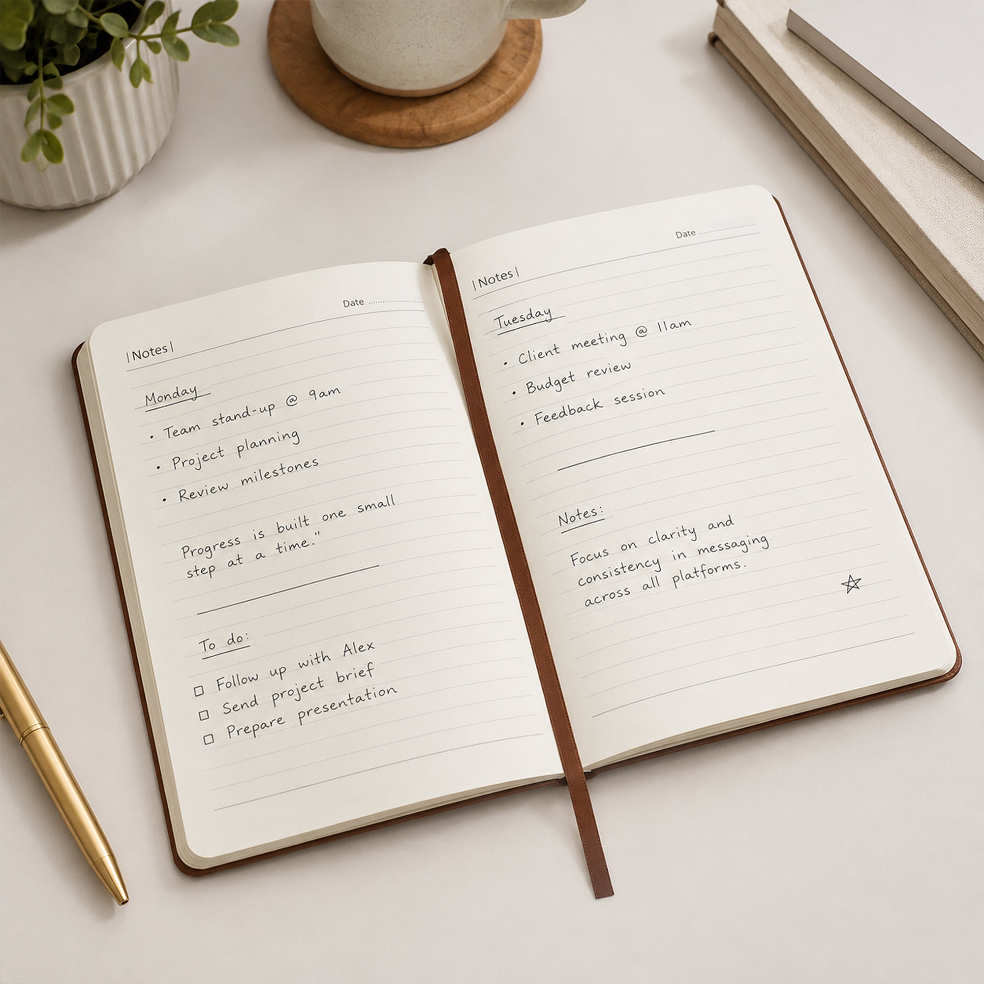 Premium Soft-Touch Leather Notebook | Planfix