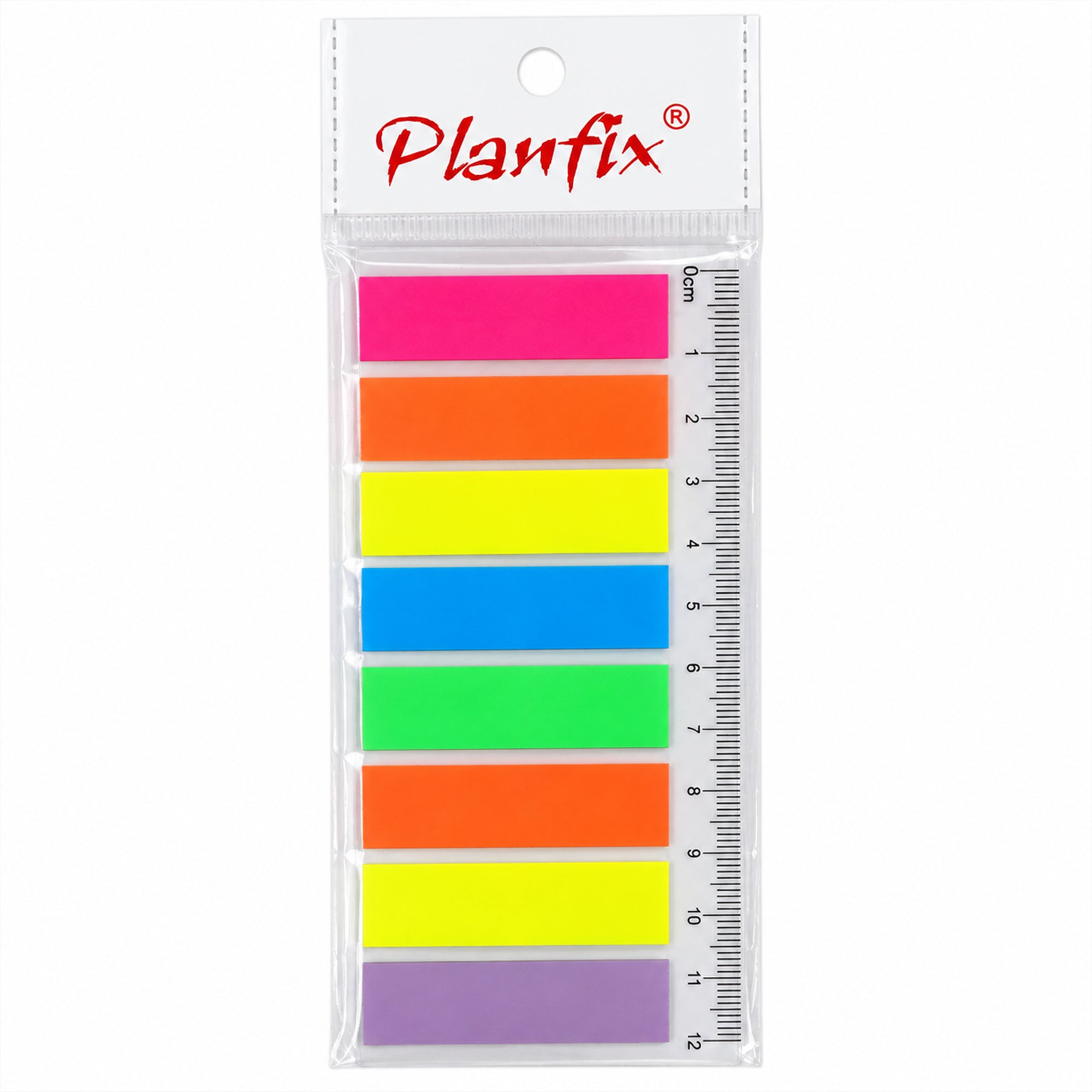 Planfix Rectangular Sticky Page Flags – Bright Assorted Colours