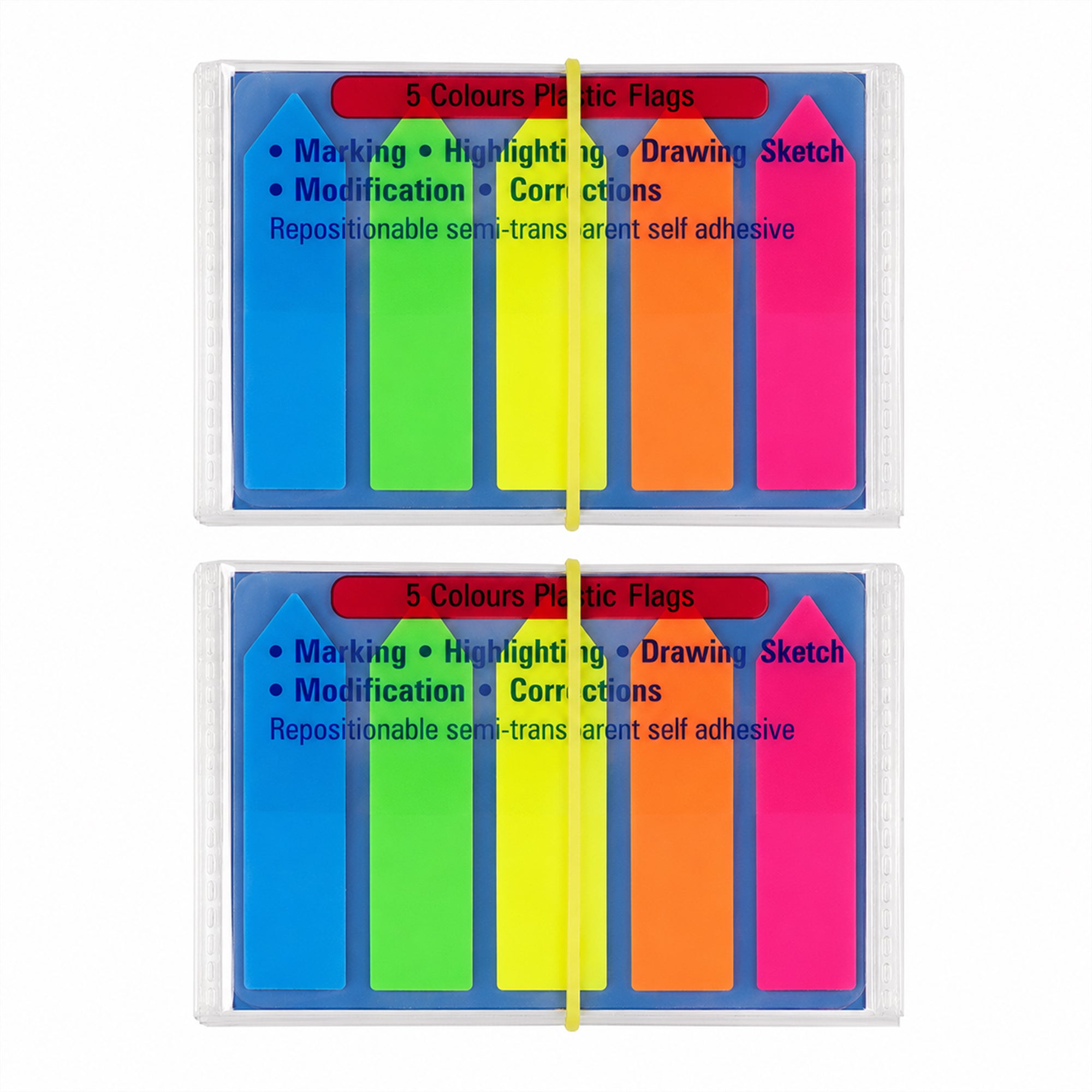 Planfix 5-Colour Plastic Page Flags – 12 x 45 mm