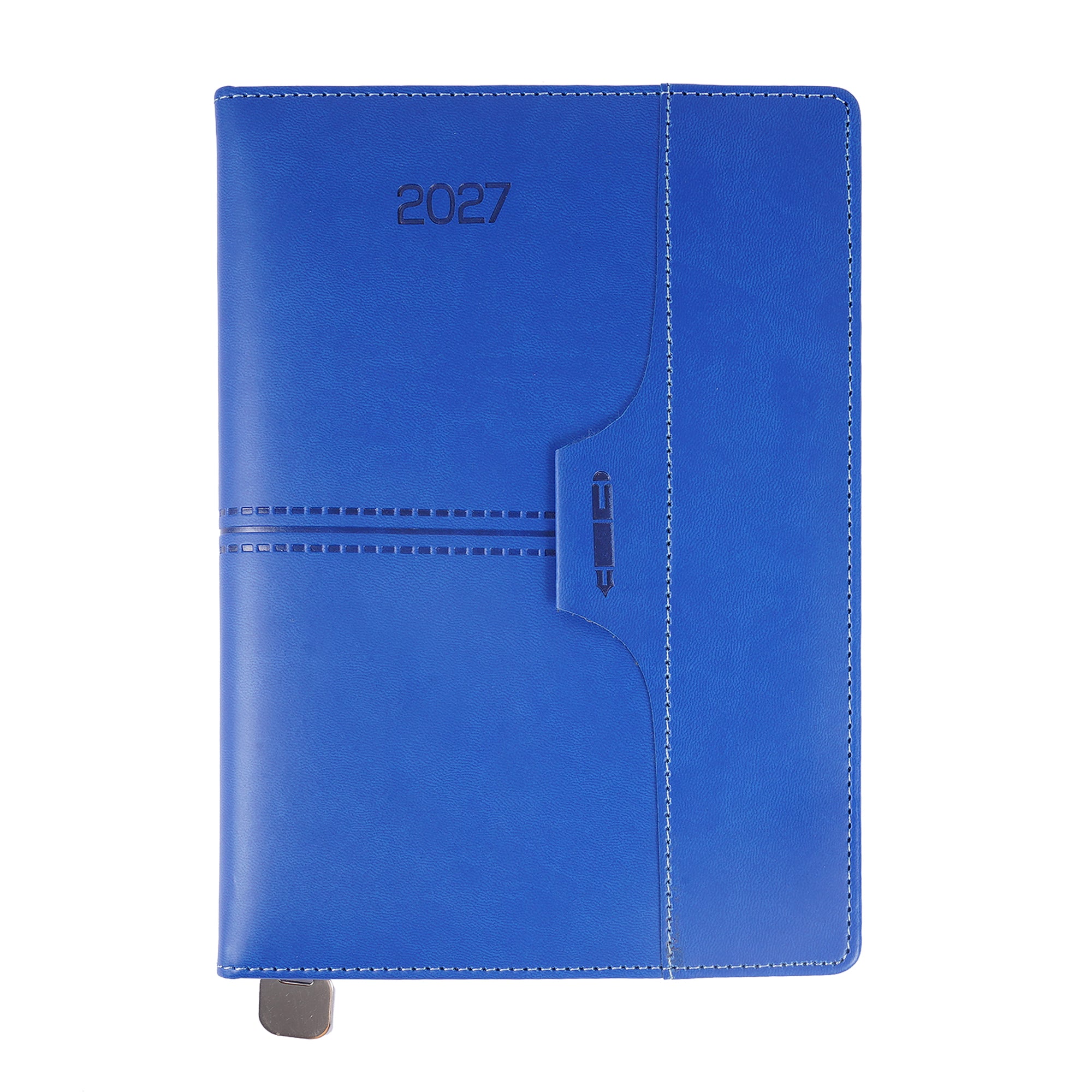 Premium 2027 Leatherette Daily Planner with Metal Bookmark & Monthly Tabs