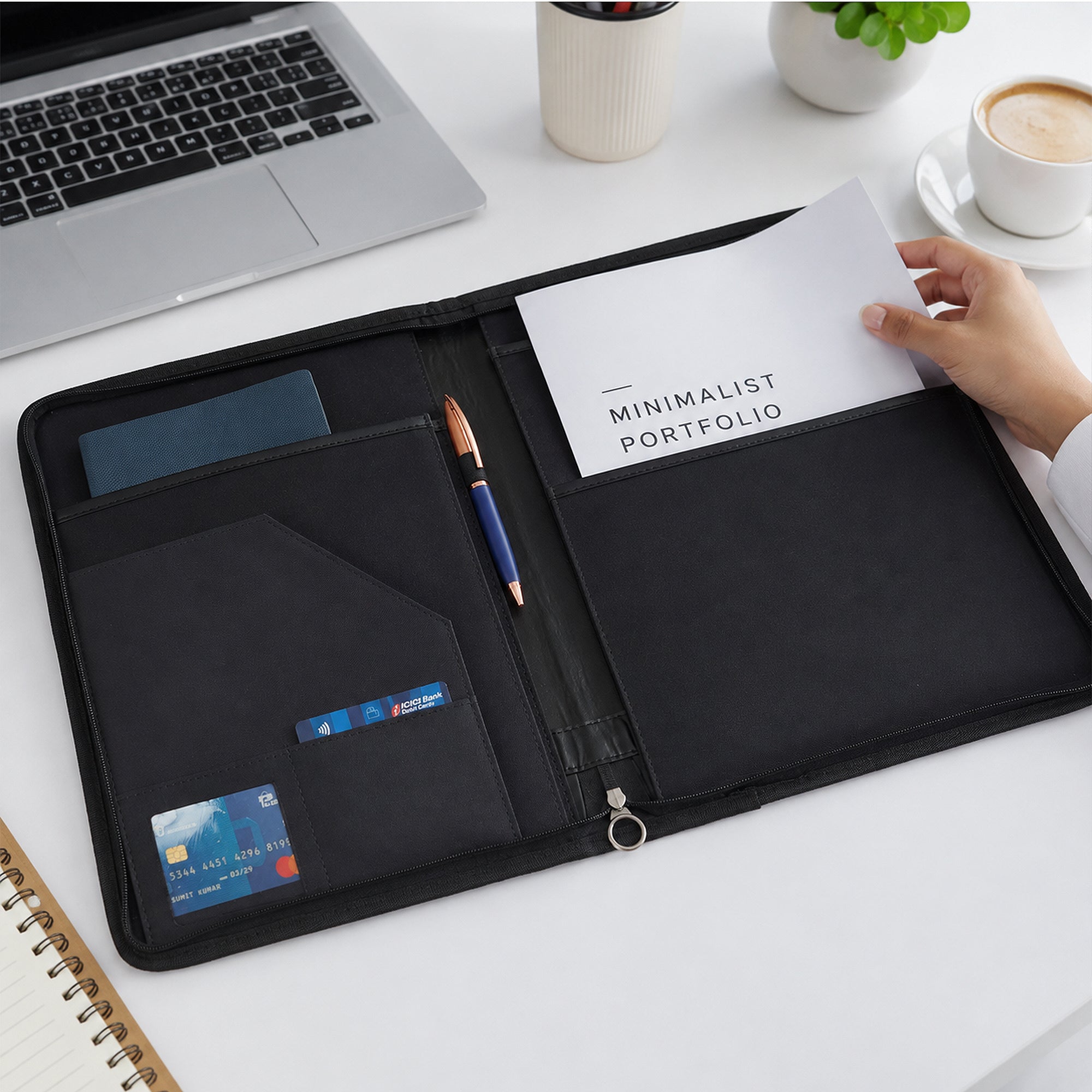 Premium Conference Folder for Office Meetings & Documents | Jute Finish | Professional File Organizer