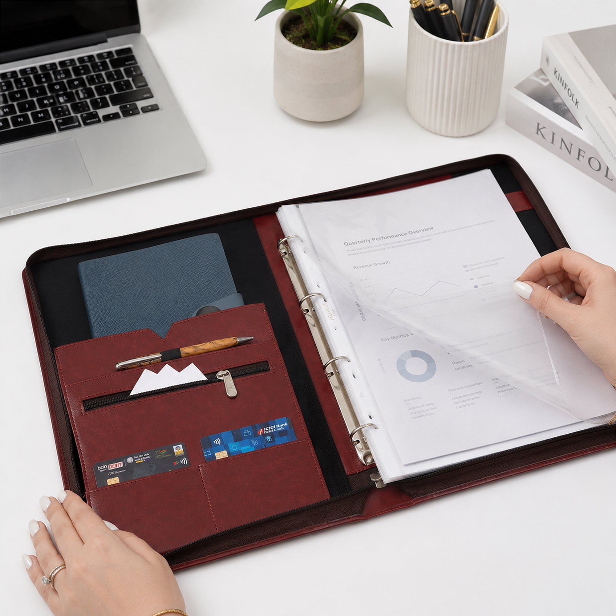 Premium Executive Conference Folder | Professional Document Organizer for Office, Meetings & Business Use