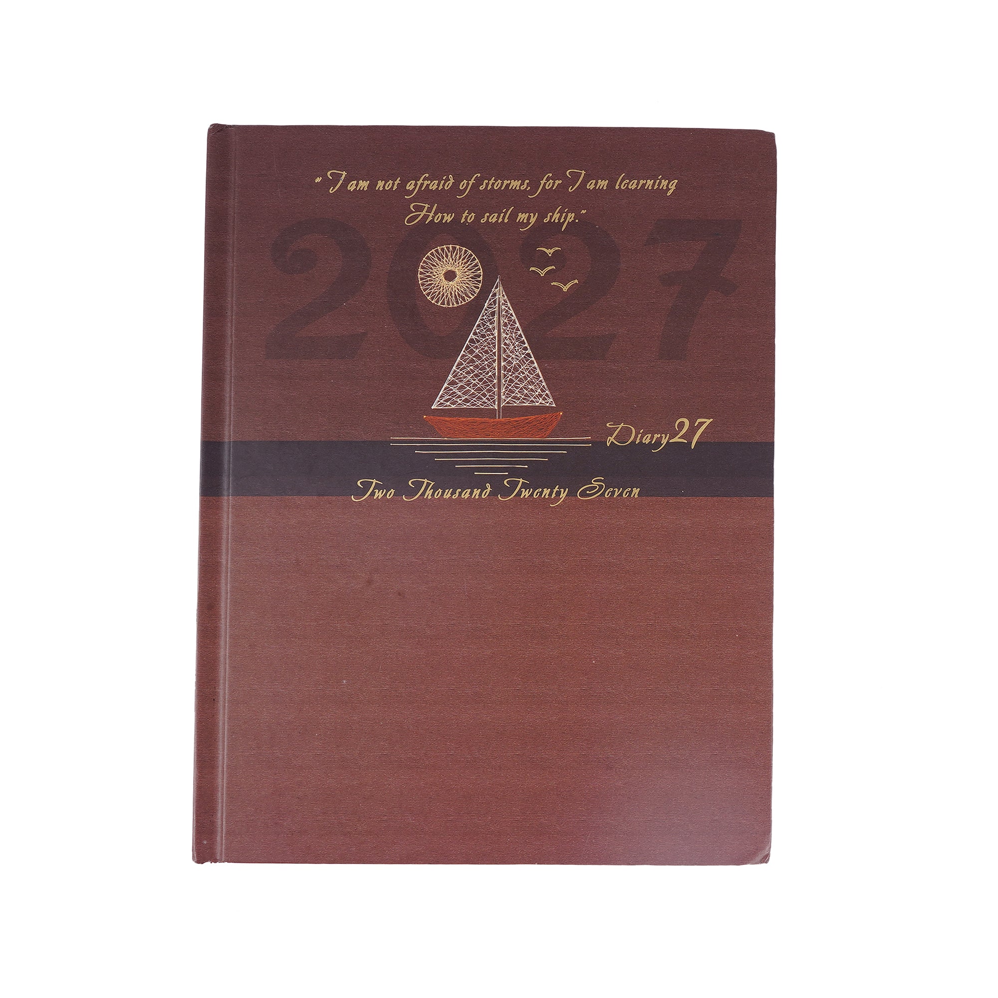 2027 Hardbound Daily Diary with Ruled Pages & Ribbon Bookmark | Office Planner
