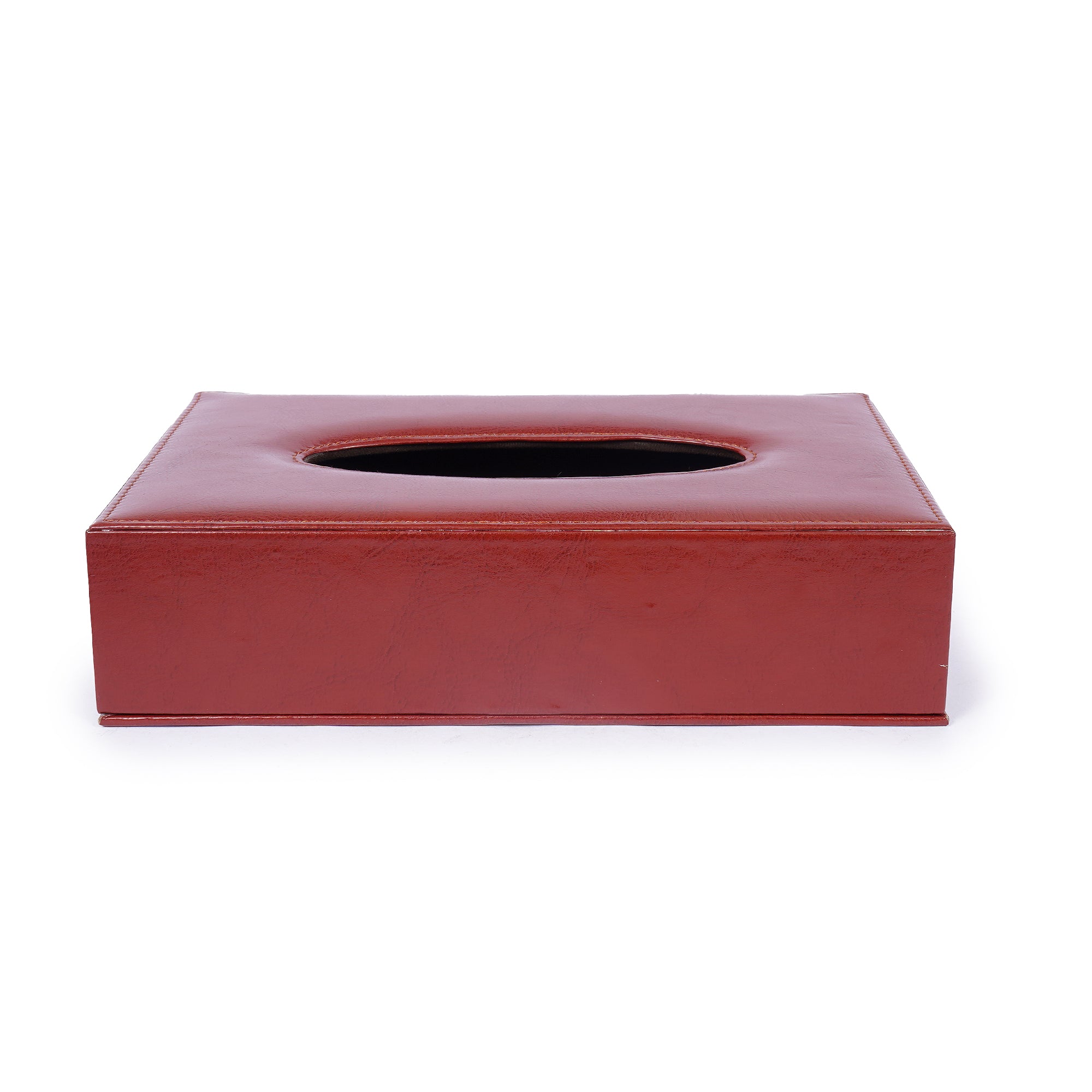 Premium Desk Tissue Box Holder for Office & Home | Leatherette Tabletop Tissue Organizer