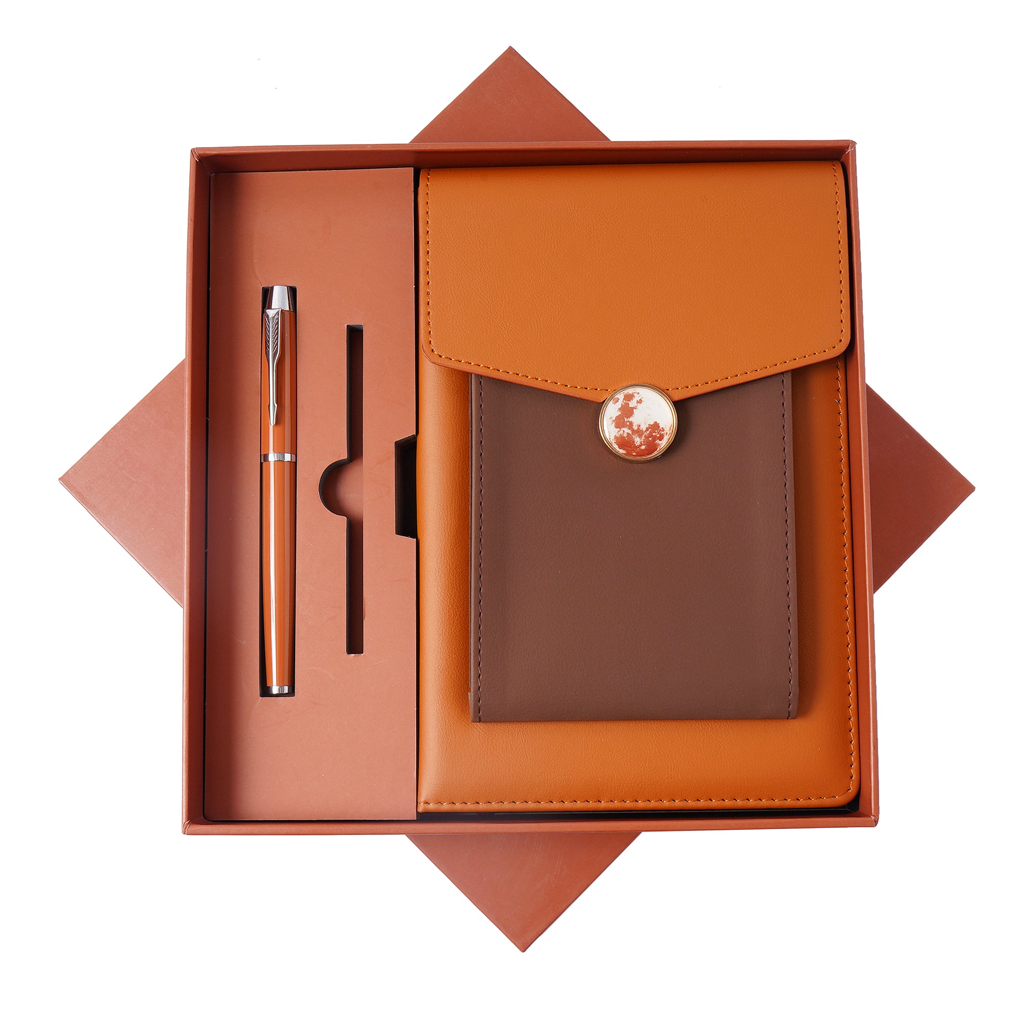 Premium Leatherette Notebook & Metal Pen Set | Professional Executive Gift Set for Corporate Gifting